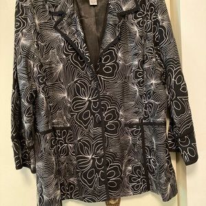 Chico’s floral abstract swing jacket